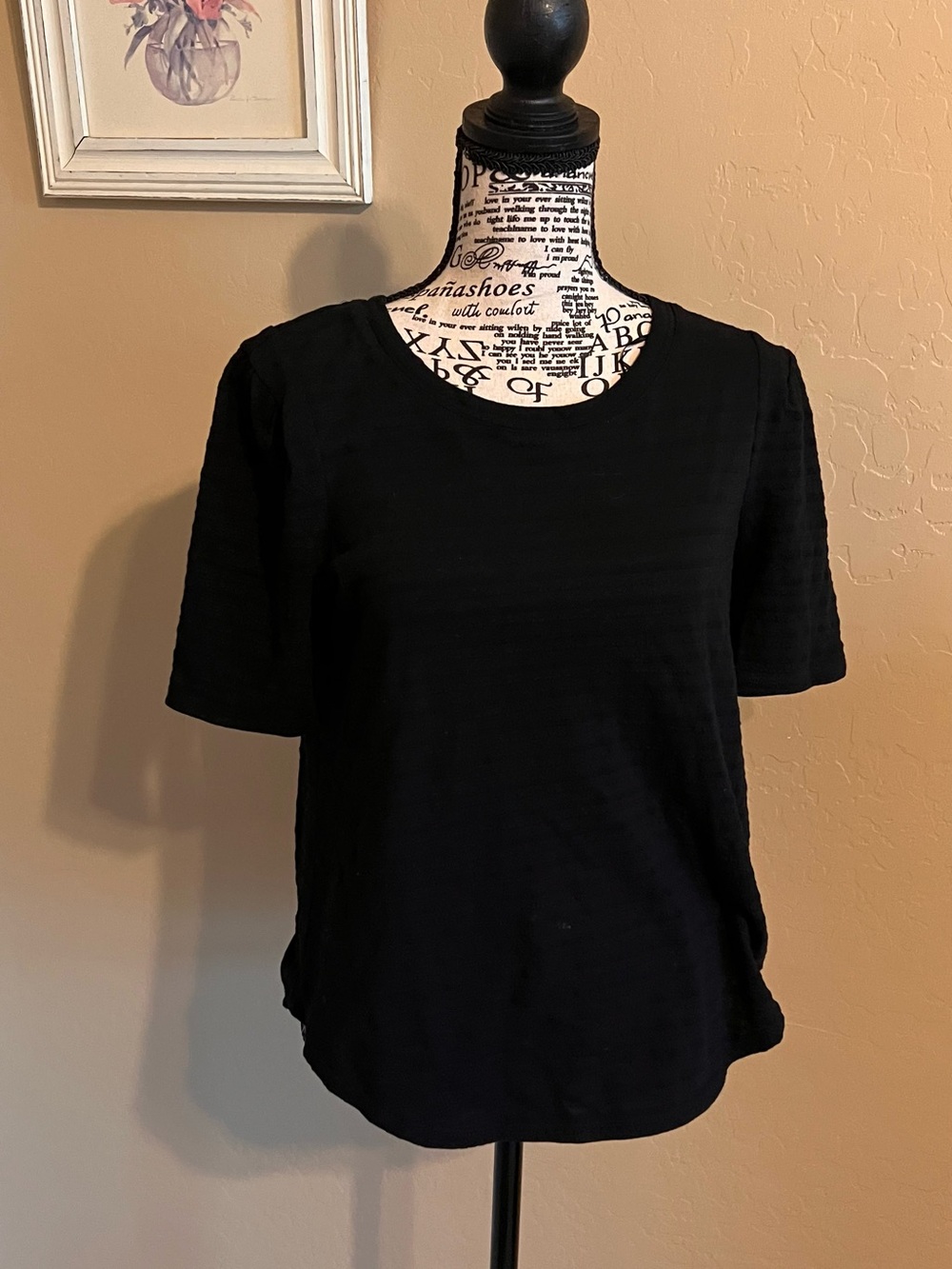 1. State Black Short Sleeve Crewneck Top